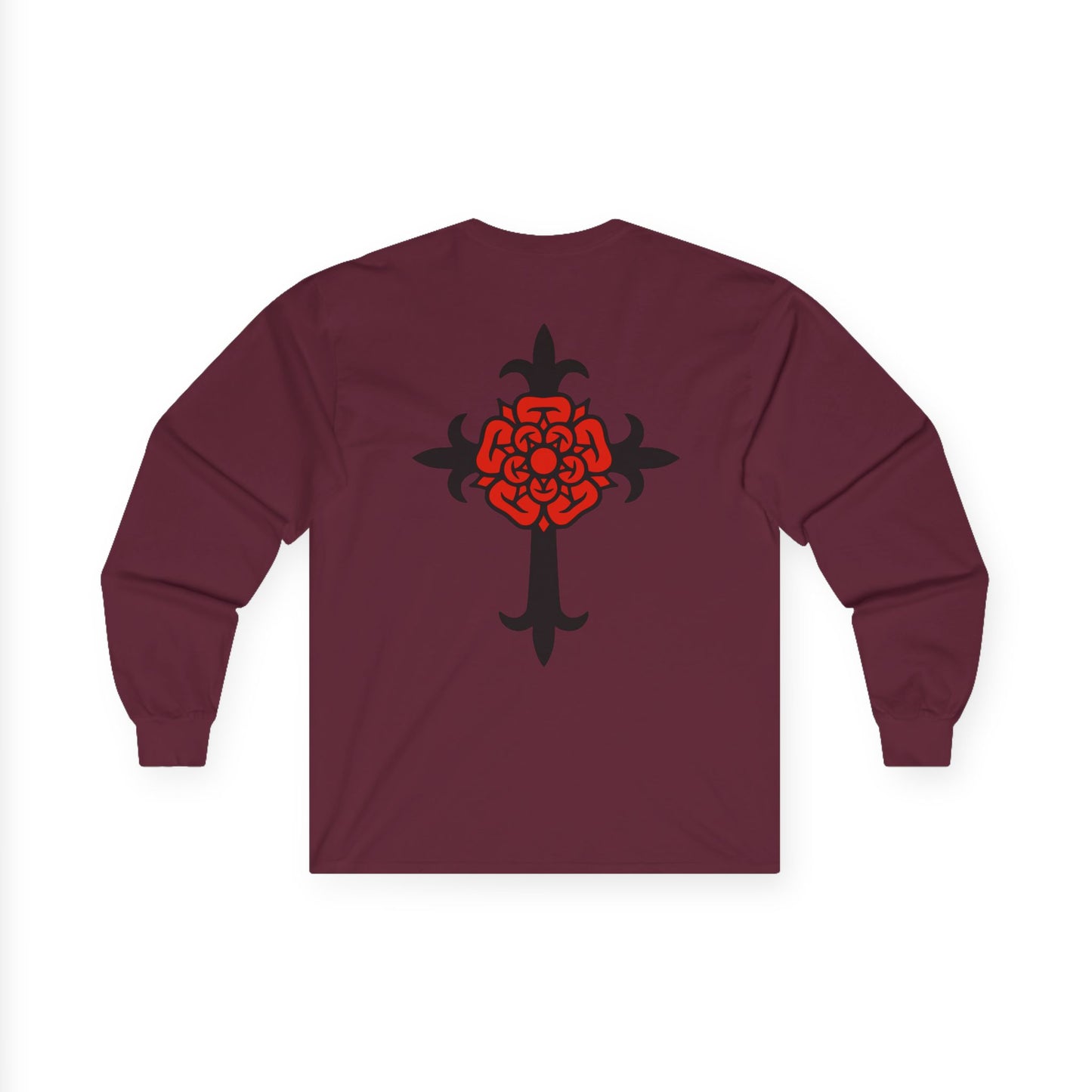 Unisex deadfamily rose cross long sleeve