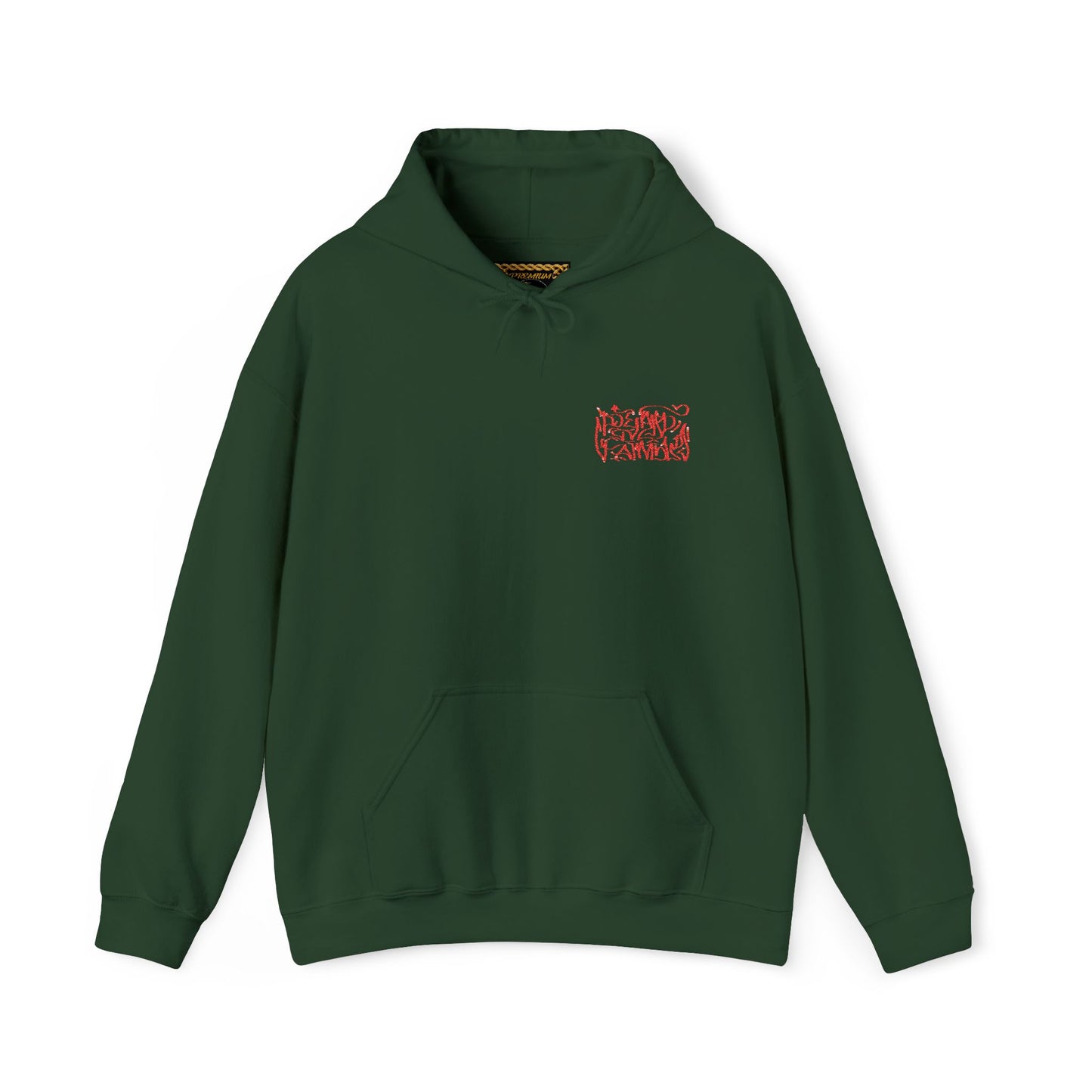 Deadfamily wildstyle font embroided Unisex Heavy Blend™ Hooded Sweatshirt