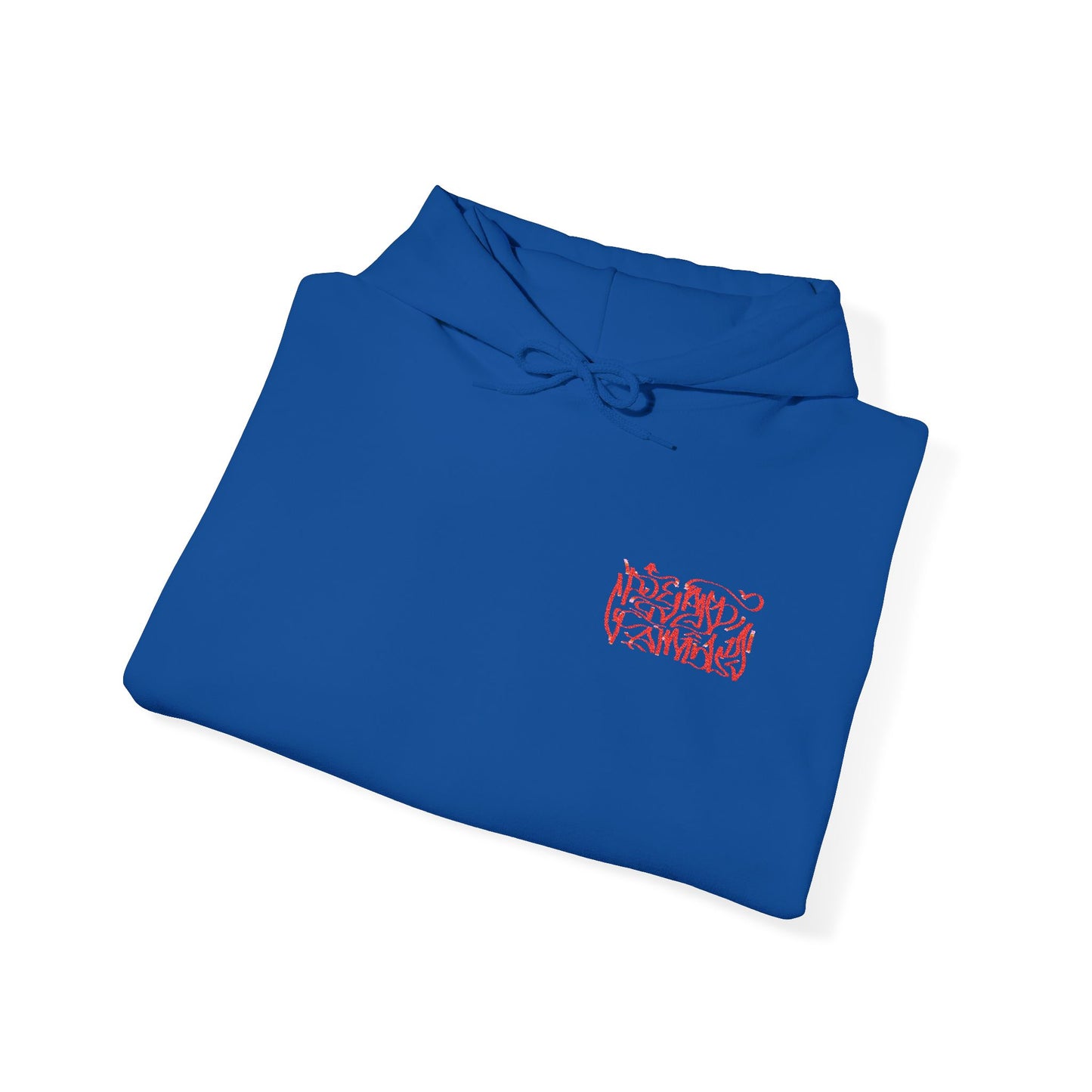 Deadfamily wildstyle font embroided Unisex Heavy Blend™ Hooded Sweatshirt