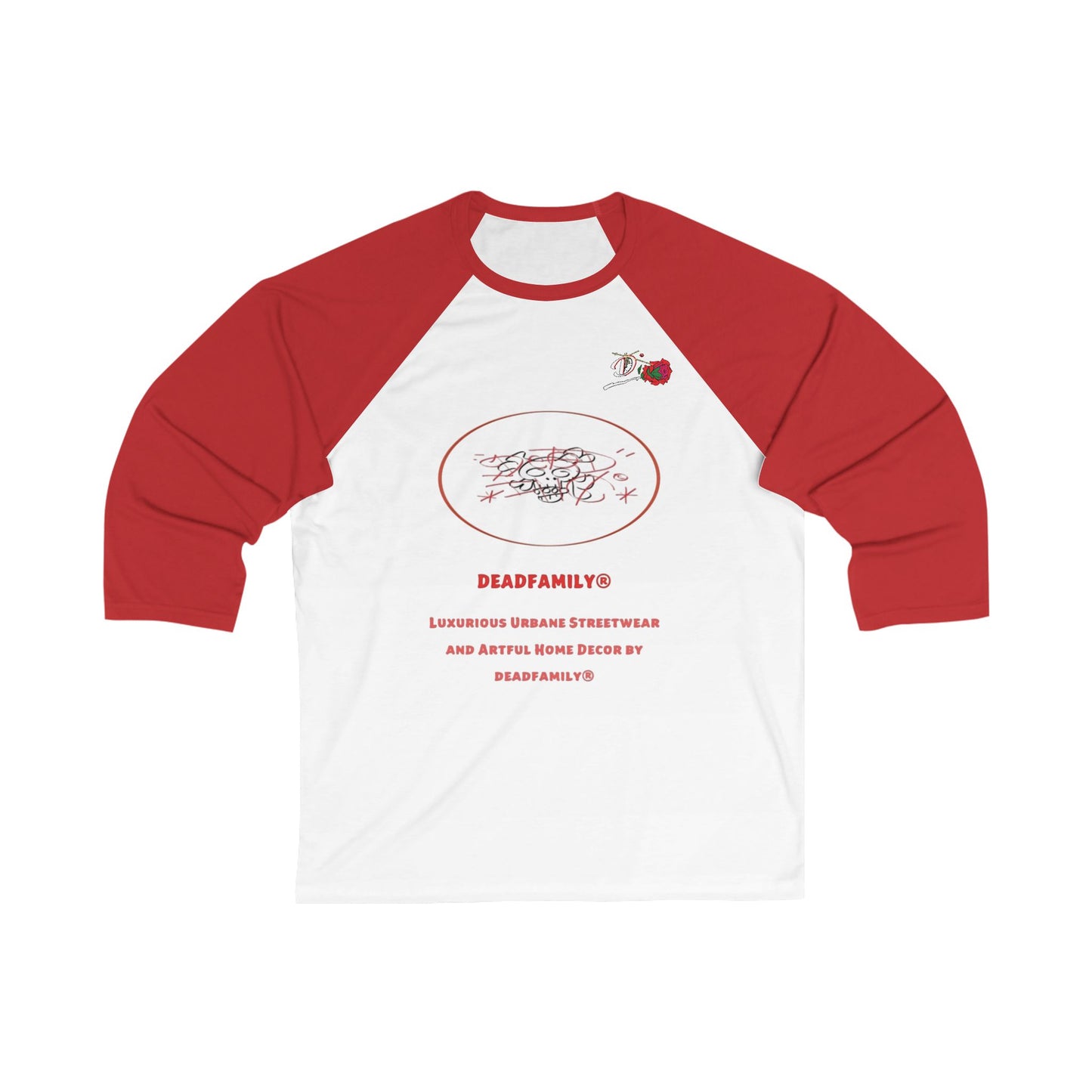 Deadfamily Unisex 3\4 Sleeve Baseball Tee