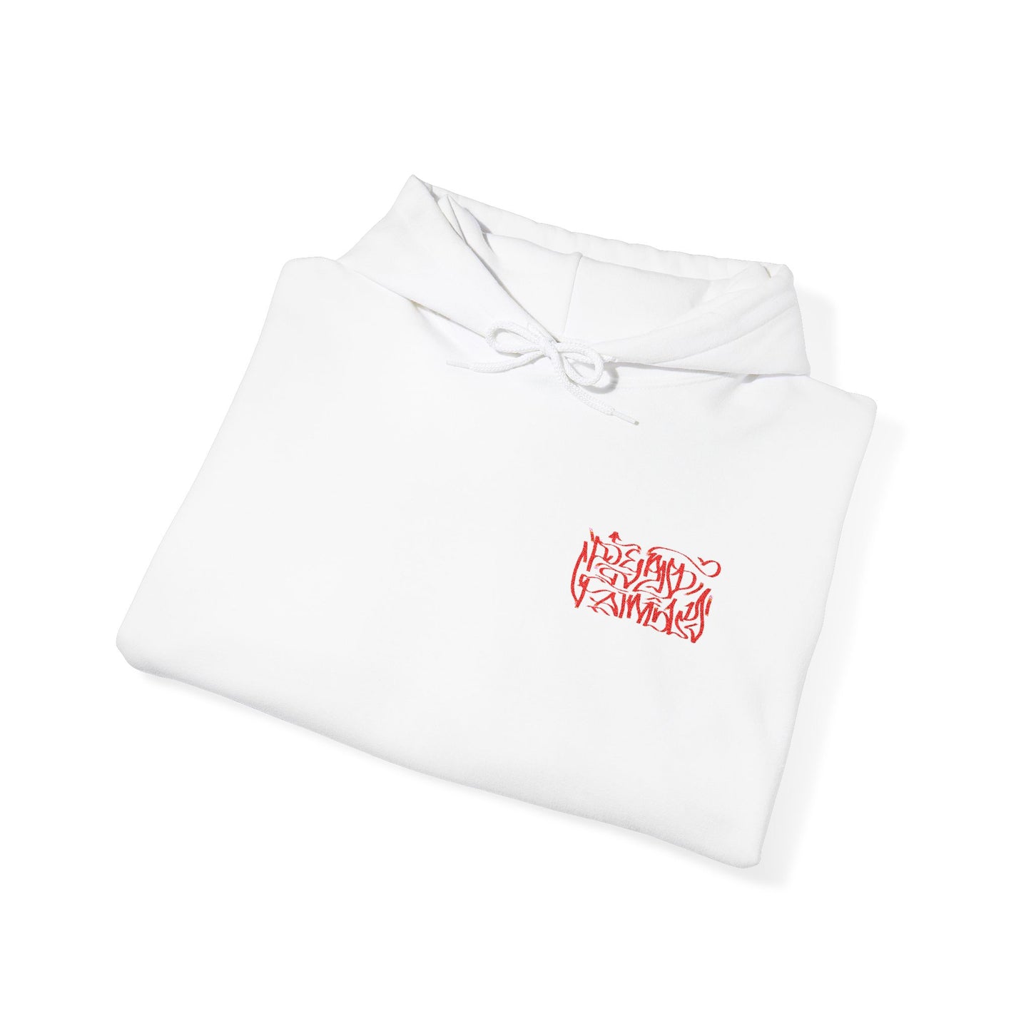 Deadfamily wildstyle font embroided Unisex Heavy Blend™ Hooded Sweatshirt