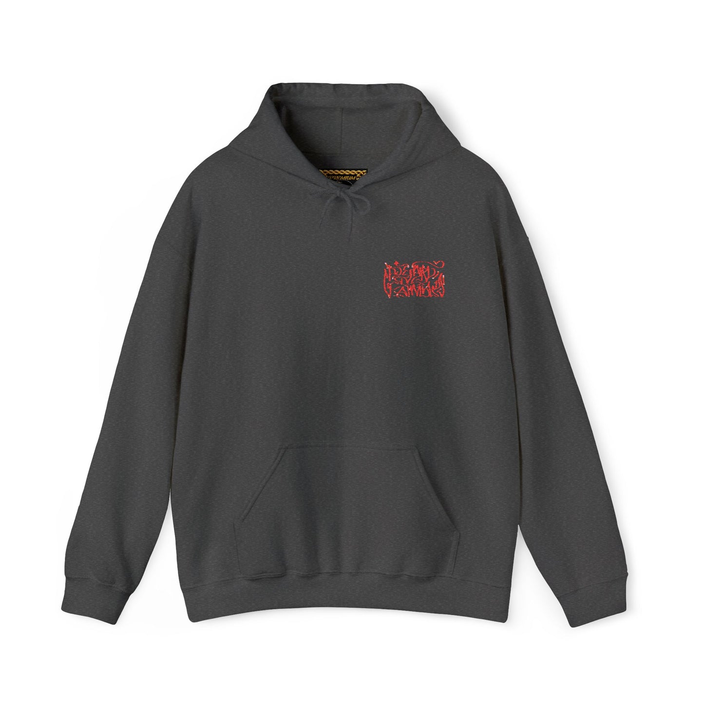 Deadfamily wildstyle font embroided Unisex Heavy Blend™ Hooded Sweatshirt
