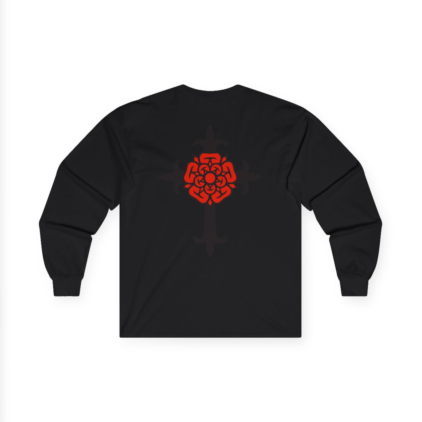 Unisex deadfamily rose cross long sleeve