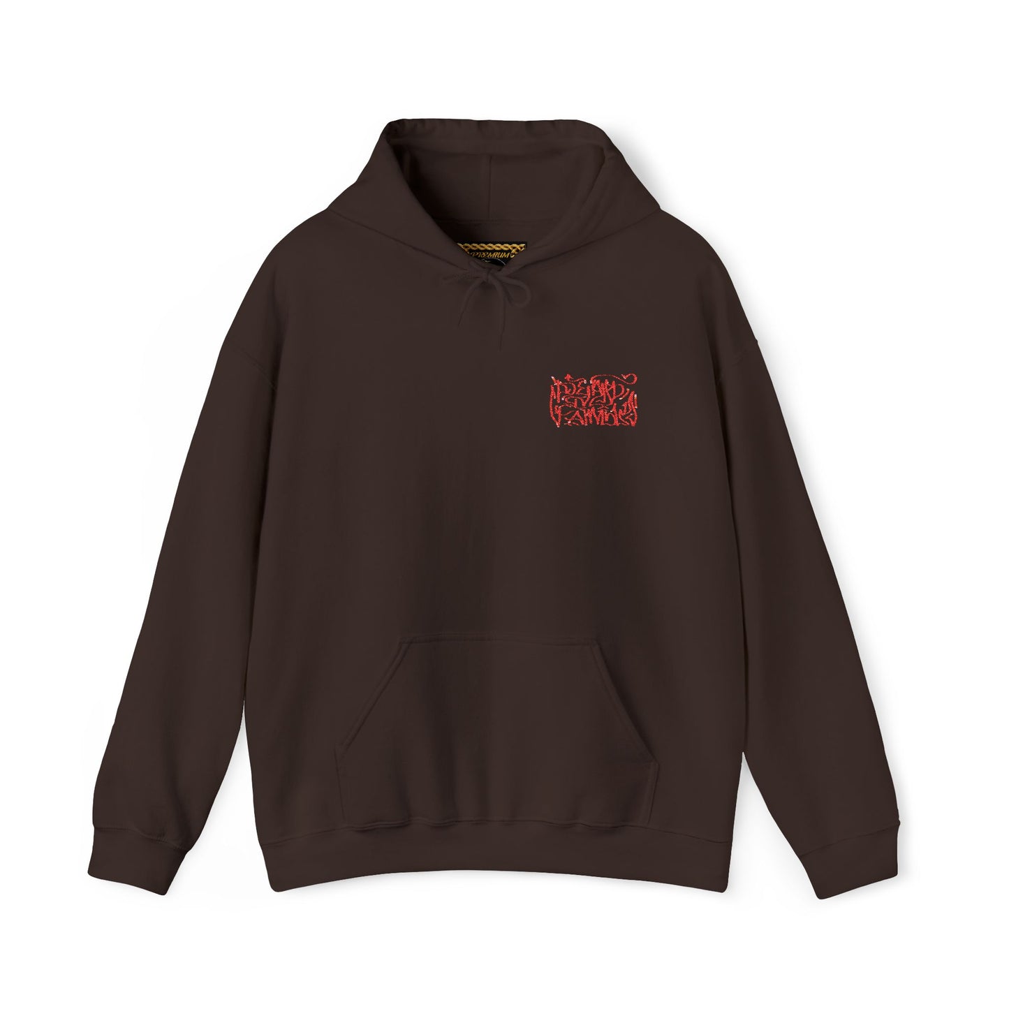 Deadfamily wildstyle font embroided Unisex Heavy Blend™ Hooded Sweatshirt