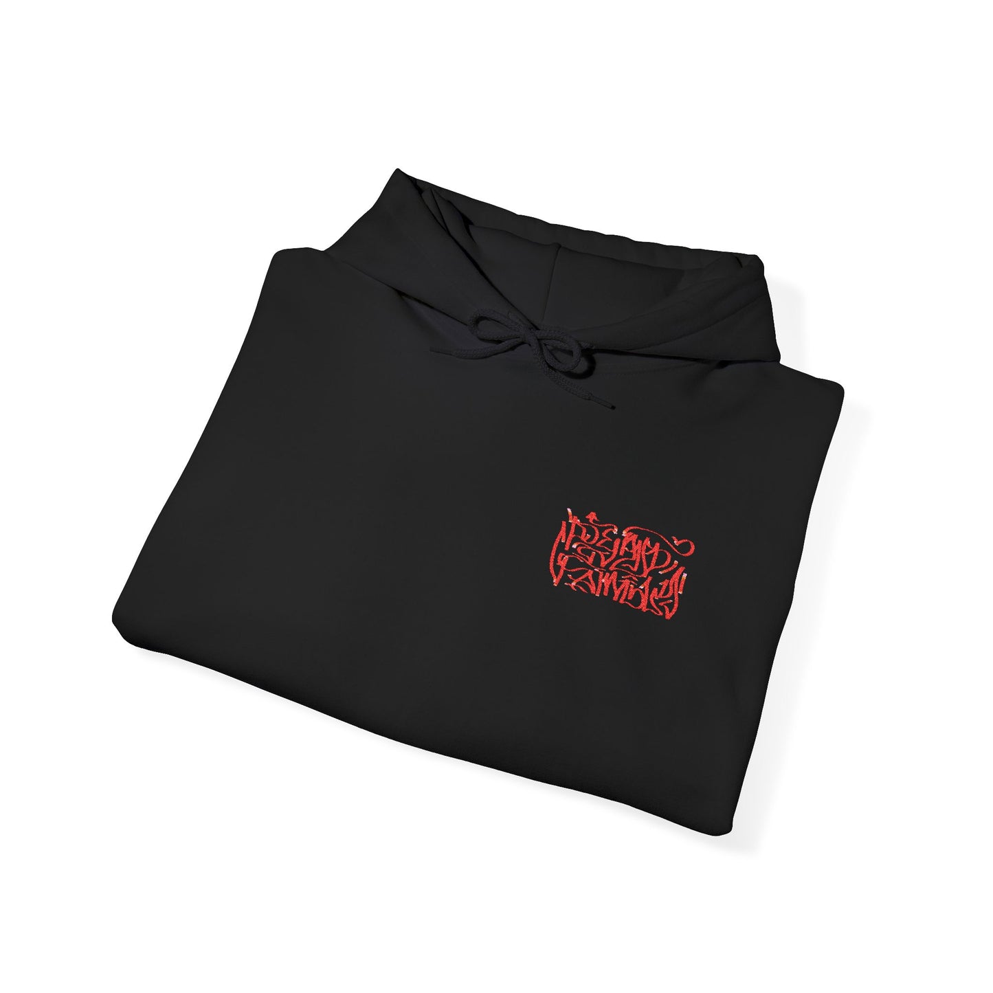 Deadfamily wildstyle font embroided Unisex Heavy Blend™ Hooded Sweatshirt