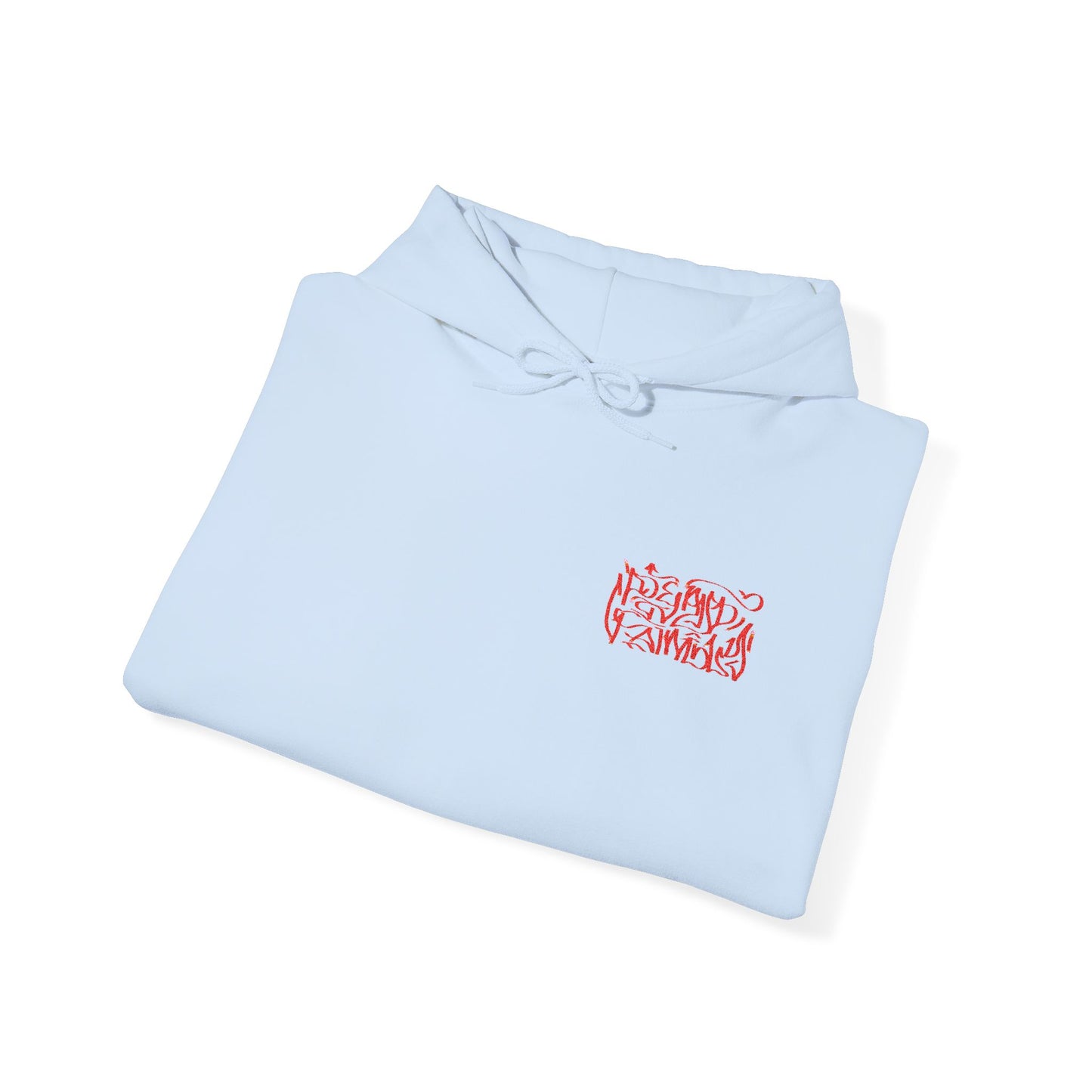 Deadfamily wildstyle font embroided Unisex Heavy Blend™ Hooded Sweatshirt