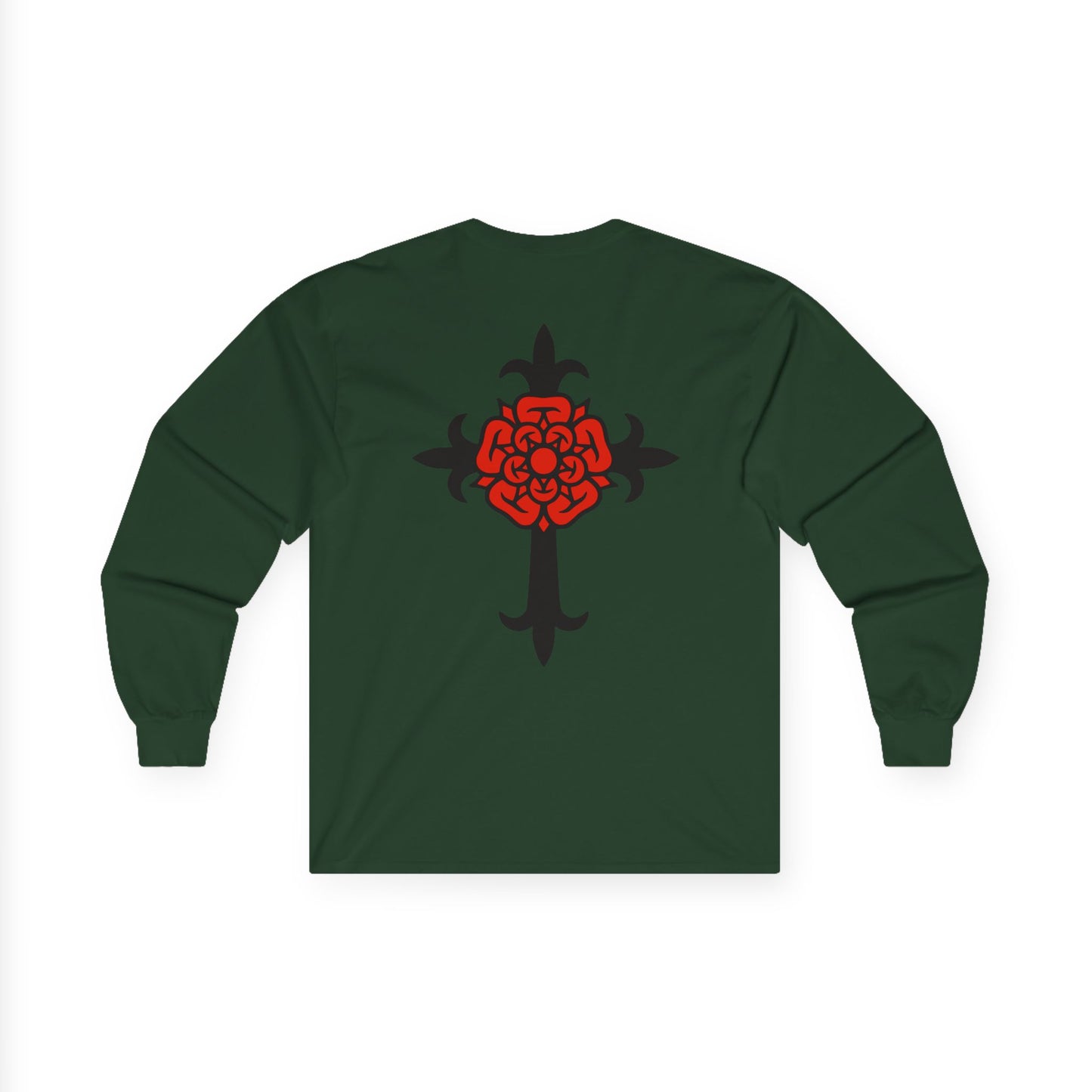 Unisex deadfamily rose cross long sleeve