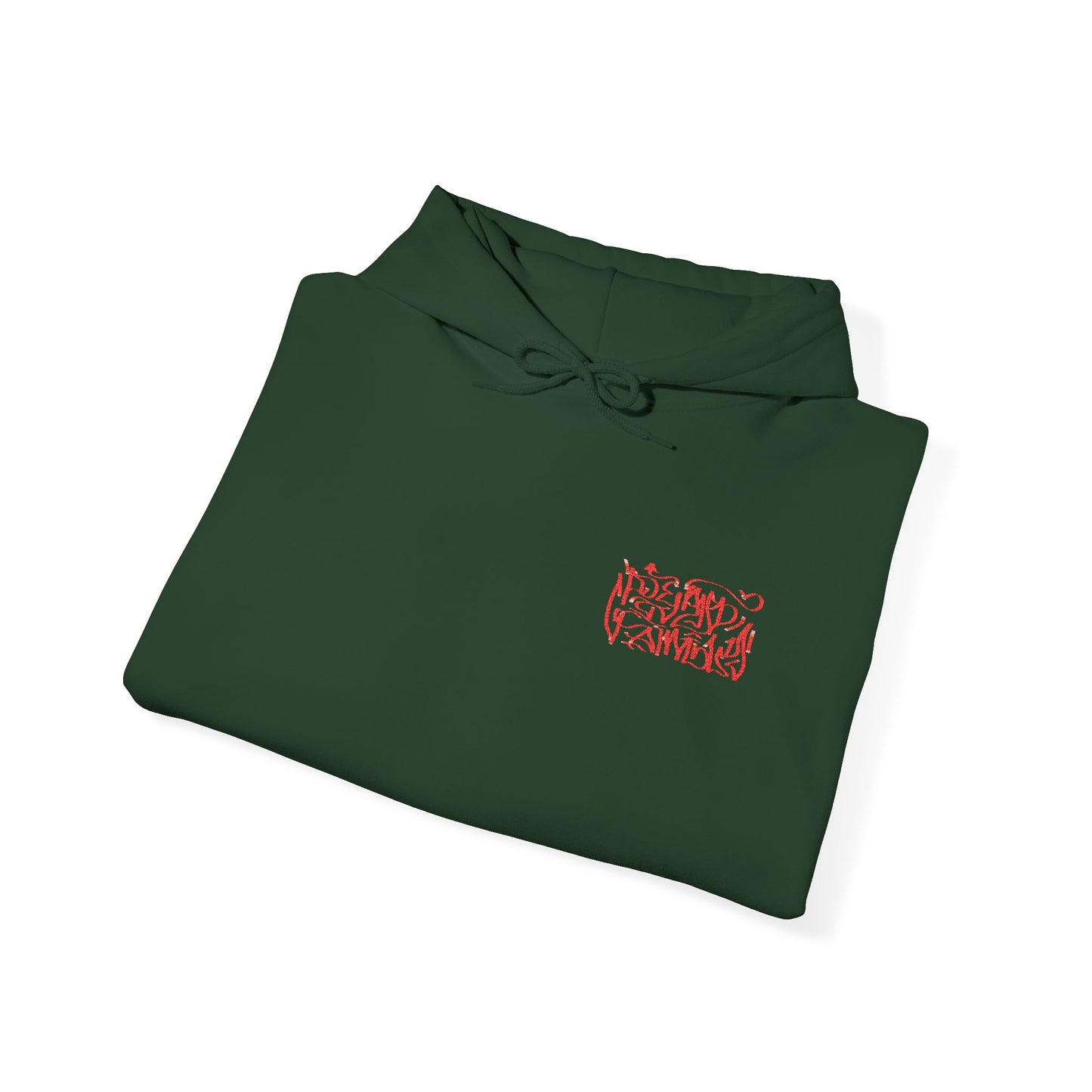 Deadfamily wildstyle font embroided Unisex Heavy Blend™ Hooded Sweatshirt