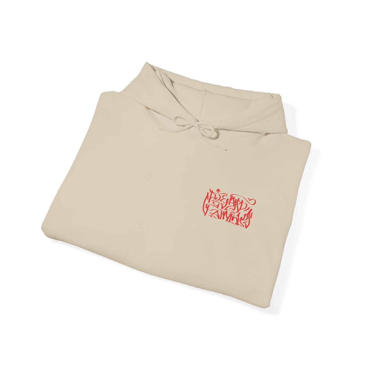 Deadfamily wildstyle font embroided Unisex Heavy Blend™ Hooded Sweatshirt