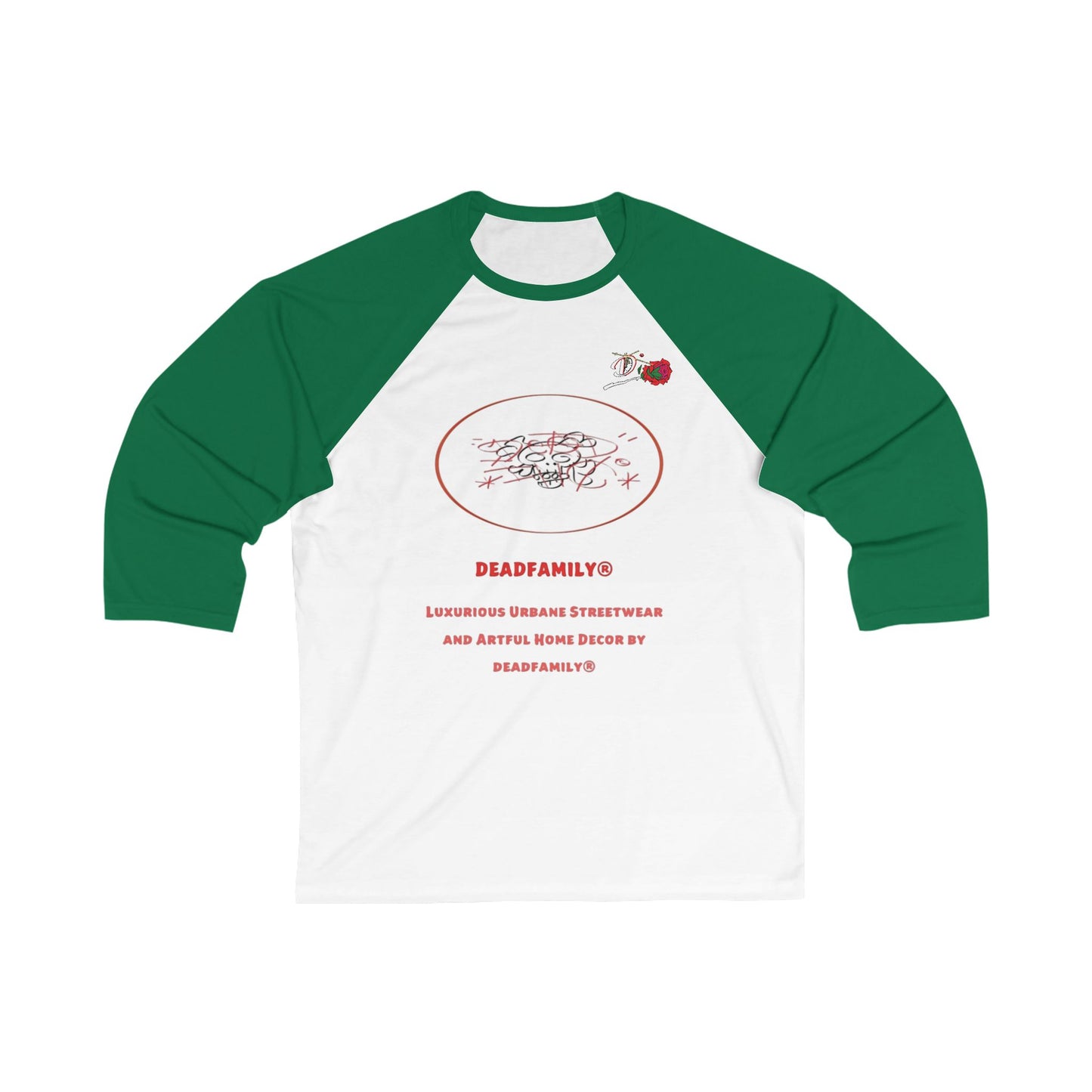 Deadfamily Unisex 3\4 Sleeve Baseball Tee