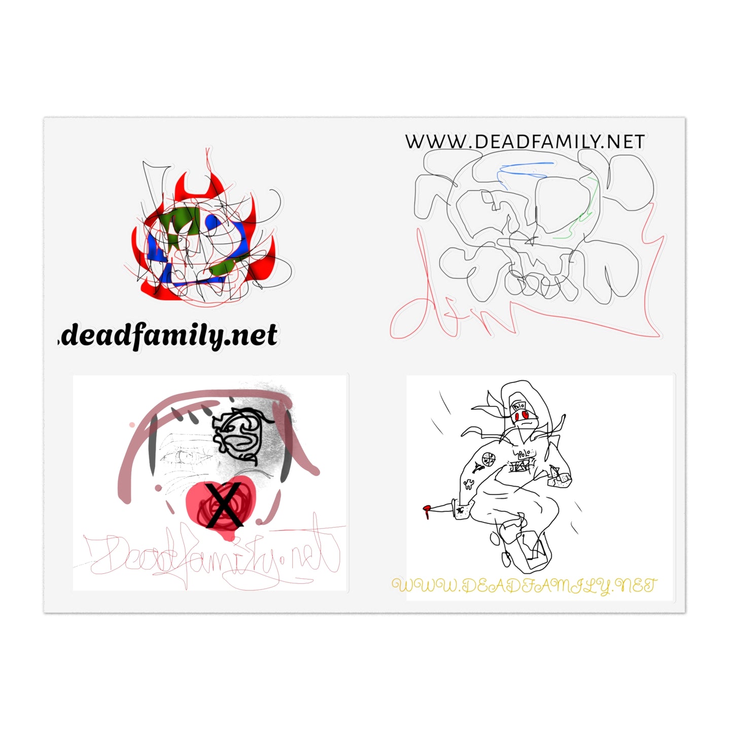 deadfamily sticker sheet