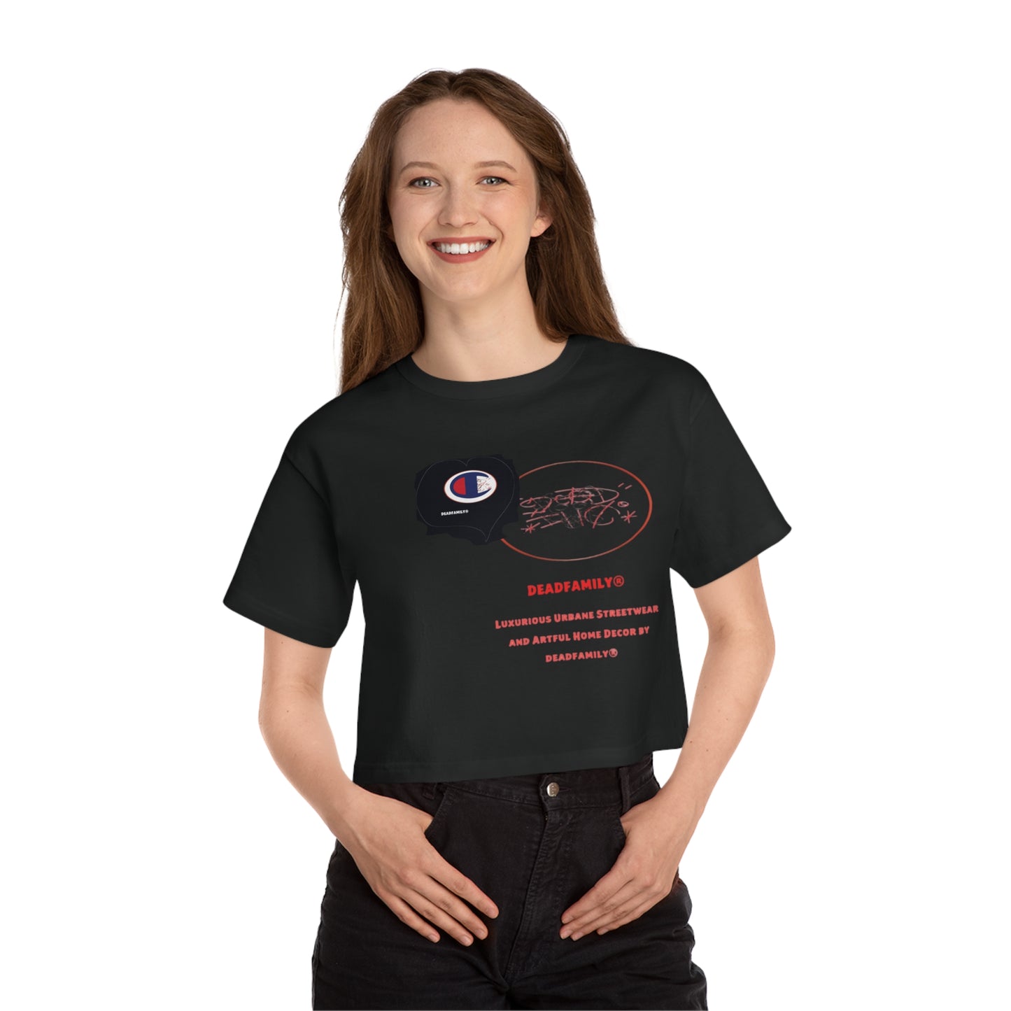 Deadfamily® X  Champion® Women's Heritage Cropped T-Shirt