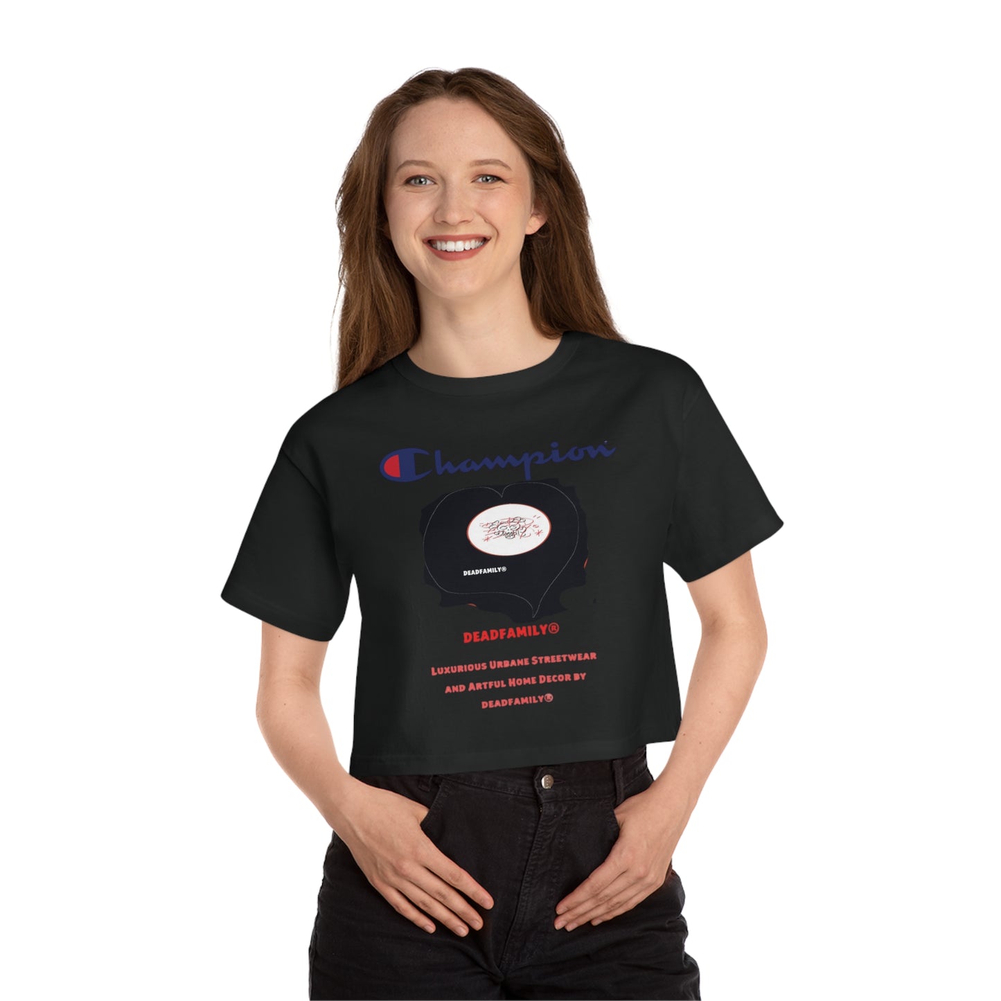 Deadfamily® X  Champion® Women's Heritage Cropped T-Shirt