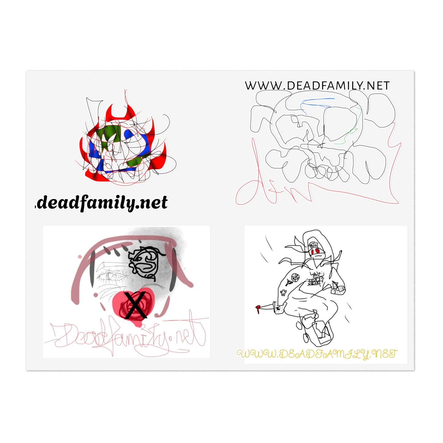 deadfamily sticker sheet