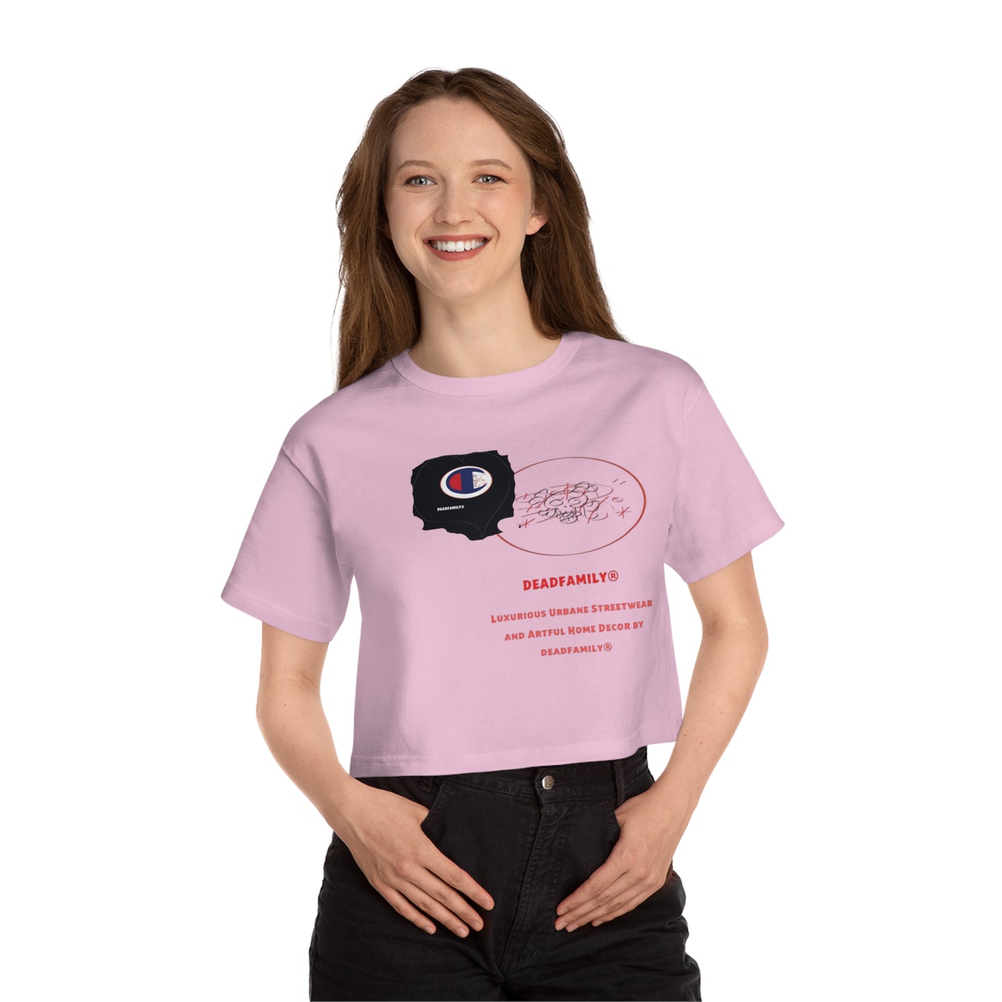 Deadfamily® X  Champion® Women's Heritage Cropped T-Shirt