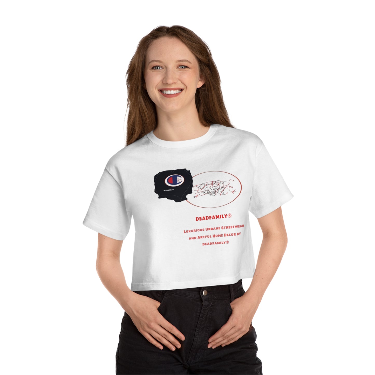 Deadfamily® X  Champion® Women's Heritage Cropped T-Shirt