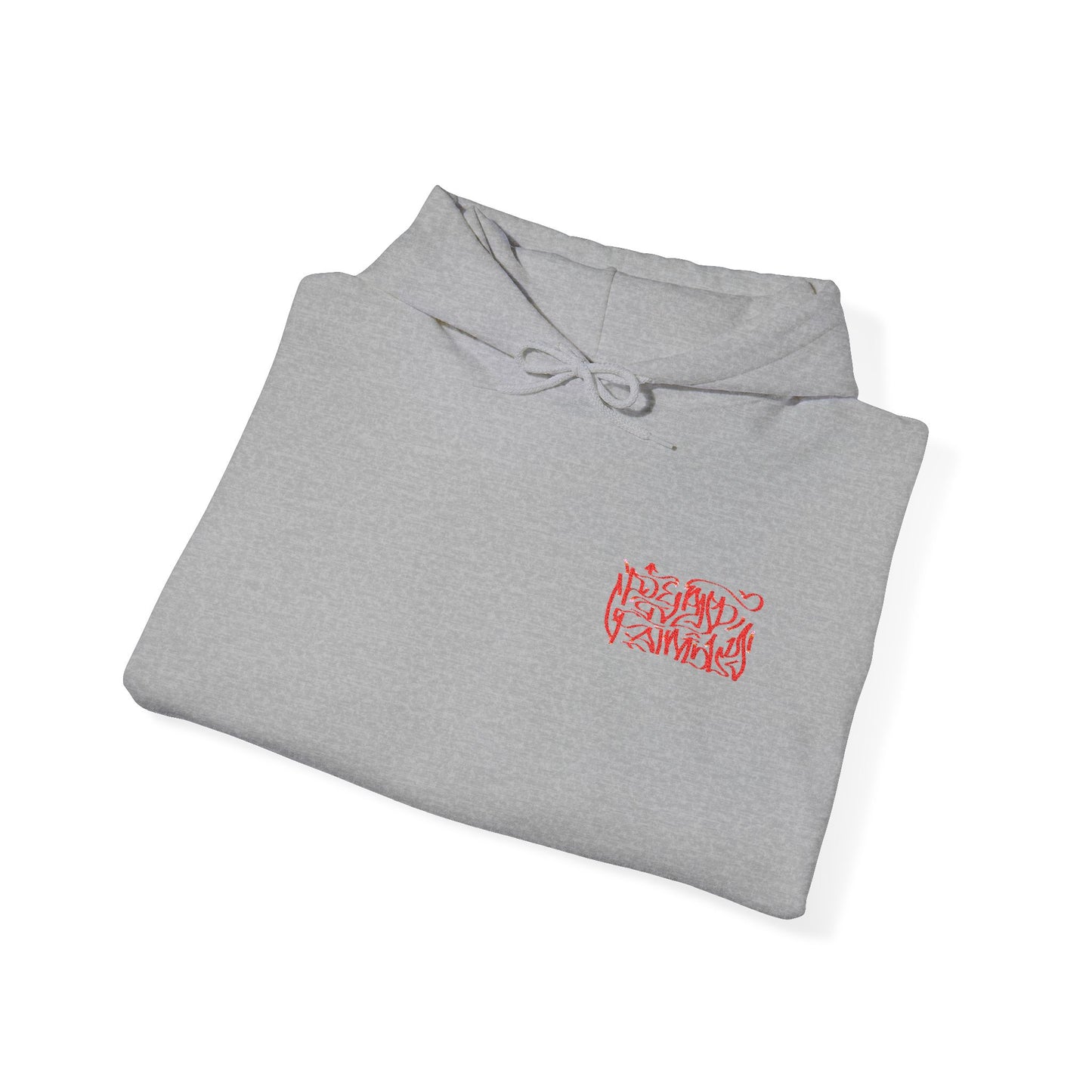 Deadfamily wildstyle font embroided Unisex Heavy Blend™ Hooded Sweatshirt